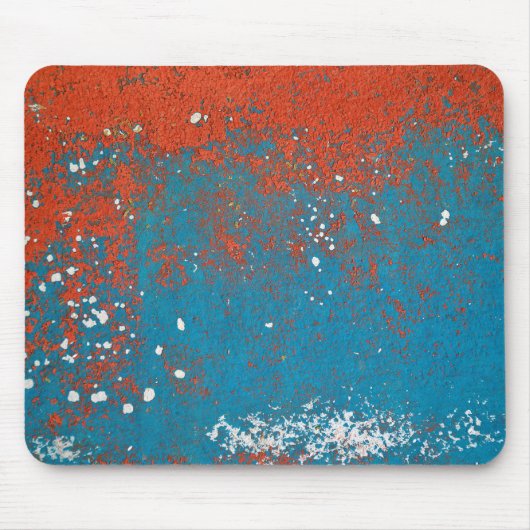 オレンジとターコイズ絵を描抽象芸術 マウスパッド (正面)