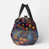 オレンジとチューリップのカラフルアートワーク ダッフルバッグ (右)