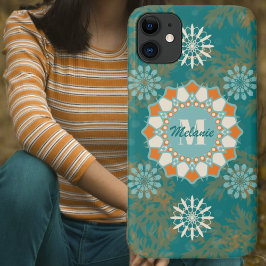 オレンジとティール（緑がかった色）の変化1 iPhone 11 ケース