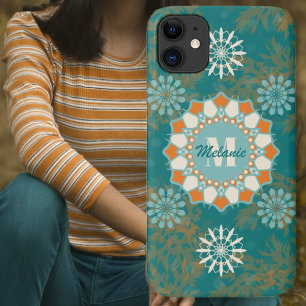 オレンジとティール(緑がかった色)の変化1 iPhone 11 ケース