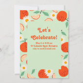 オレンジとデイジーフォトバースデーパーティー 招待状 (裏面)