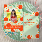 オレンジとデイジーフォトバースデーパーティー 招待状
