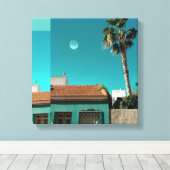 オレンジとトルコイズのトレビエハ キャンバスプリント (インサイチュ (ウッドフロア))