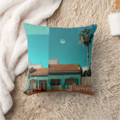 オレンジとトルコイズのトレビエハ クッション (ブランケット)