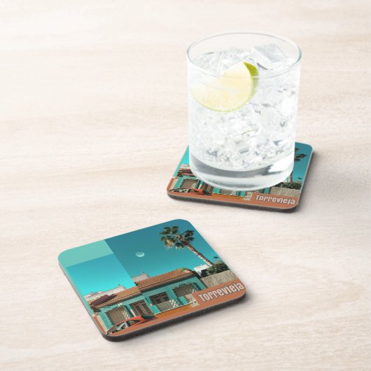 オレンジとトルコイズのトレビエハ コースター (右側)