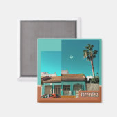 オレンジとトルコイズのトレビエハ マグネット (正面/裏面)