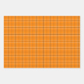オレンジとネイビーブルーの混合パターン ラッピングペーパーシート (正面3)