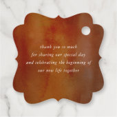 オレンジとバーガンディーレッドの花 秋の感謝 フェイバータグ (裏面)