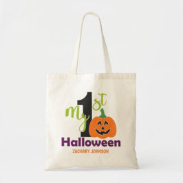 オレンジとパープルのジャックランタン はじめてのハロウィン トートバッグ