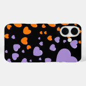 オレンジとパープルのハートの水玉模様 Case-Mate iPhoneケース (裏面 (横))