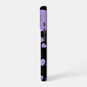 オレンジとパープルのハートの水玉模様 iPhone 16ケース (左側面)