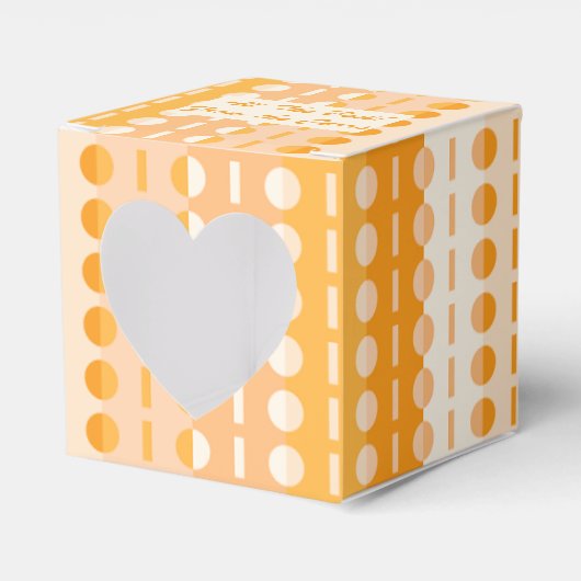 オレンジとピンクのオンブレハート柄の円形パターン フェイバーボックス (正面サイド)