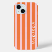 オレンジとピンクのカスタムストライプ Case-Mate iPhoneケース (裏面)