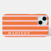 オレンジとピンクのカスタムストライプ Case-Mate iPhoneケース (裏面 (横))