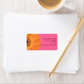 オレンジとピンクのガーベラデイジー住所 シール (インサイチュ)