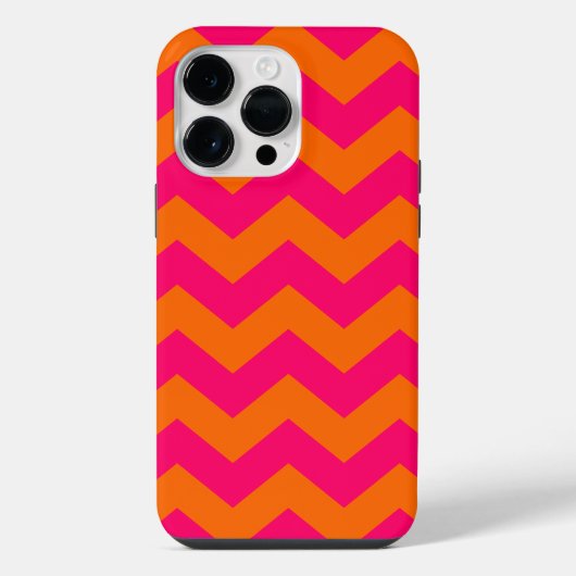 オレンジとピンクのジグザグ iPhoneケース (裏面)