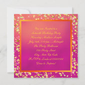 オレンジとピンクのスイート16パーティー 招待状 (裏面)