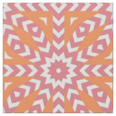 オレンジとピンクのスタイリッシュモザイク模様 ファブリック (クローズアップ)