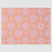 オレンジとピンクのスタイリッシュモザイク模様 薄葉紙 (正面)