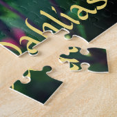 オレンジとピンクのダリアの花 ジグソーパズル (側面)