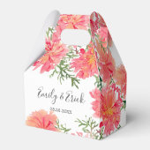 オレンジとピンクのダリア結婚の花 フェイバーボックス (正面サイド)