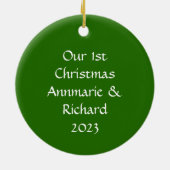 オレンジとピンクのダリア花1st セラミックオーナメント (裏面)