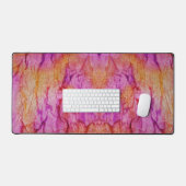 オレンジとピンクのティッシュペーパーデザイン デスクマット (キーボード&マウス)