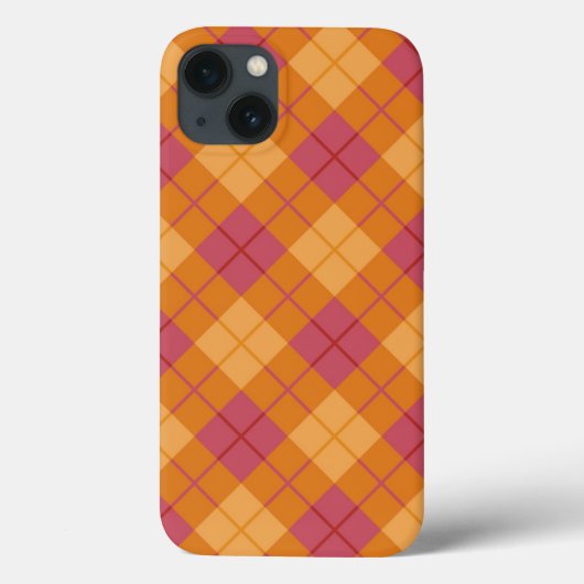 オレンジとピンクのバイアスプレイド Case-Mate iPhoneケース (裏面)