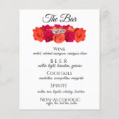 オレンジとピンクのバラ結婚ズドリンク – ディナーメニュー –  (裏面)