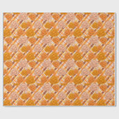 オレンジとピンクのバラ ラッピングペーパー (フラット)