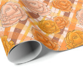 オレンジとピンクのバラ ラッピングペーパー (ロールコーナー)
