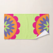 オレンジとピンクのフローラシェイプイラストレーション ハンドタオル (ハンドタオル)