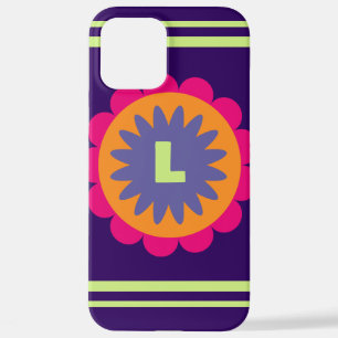 オレンジとピンクのフローラシェイプイラストレーション iPhone 12 PRO MAXケース