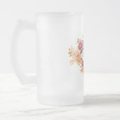 オレンジとピンクのフローラブーケとダイヤモンドフレーム フロストグラスビールジョッキ (左)