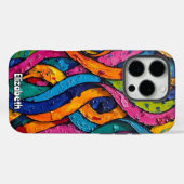 オレンジとピンクのフローラ渦 Case-Mate iPhoneケース (裏面 (横))