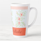 オレンジとピンクのフローラ スタイリッシュ カフェラテマグ (右)