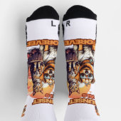 オレンジとピンクのペットの漫画のシーン ソックス (上部)