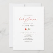 オレンジとピンクのボホフローラアーチ写真ベビーシャワー 招待状 (裏面)