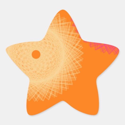 オレンジとピンクのポップカラー 星シール (正面)