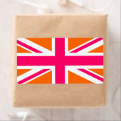 オレンジとピンクのユニオンジャック ラベル (インサイチュ)