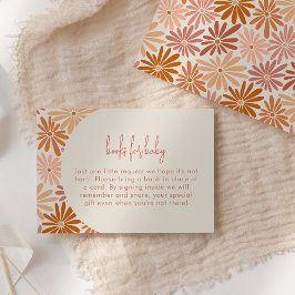 オレンジとピンクのレトロな花柄のグルーヴィーな赤ちゃんのための本 エンクロージャーカード