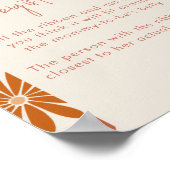 オレンジとピンクのレトロフローラどのように大きい腹 ポスター (角)