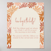 オレンジとピンクのレトロフローラどのように大きい腹 ポスター (正面)