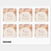 オレンジとピンクのレトロフローラGroovyベビーシャワー スクエアシール (シート)