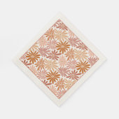 オレンジとピンクのレトロフローラGroovyベビーシャワー スタンダードランチョンナプキン (角)