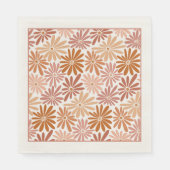 オレンジとピンクのレトロフローラGroovyベビーシャワー スタンダードランチョンナプキン (正面)