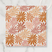 オレンジとピンクのレトロフローラGroovyベビーシャワー フェイバータグ (裏面)