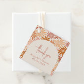 オレンジとピンクのレトロフローラGroovyベビーシャワー フェイバータグ (インサイチュ)