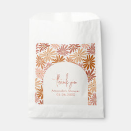 オレンジとピンクのレトロフローラGroovyベビーシャワー フェイバーバッグ