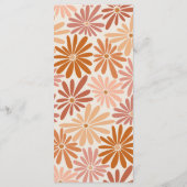 オレンジとピンクのレトロフローラGroovyベビーシャワー メニュー (裏面)